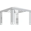 Image de vidaXL Pavillon avec double toit & guirlande lumineuse LED 3x3 m Blanc