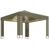Image de vidaXL Pavillon avec double toit & guirlande lumineuse LED 3x3x2,7 m Taupe