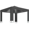 Image de vidaXL Pavillon avec double toit & guirlande lumineuse LED 3x3 m Anthracite