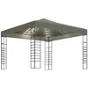 Image de vidaXL Tente de jardin avec guirlande lumineuse LED 3x3 m Taupe