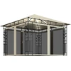 Image de vidaXL Pavillon avec moustiquaire & guirlande lumineuse LED 3x3x2,73m Blanc crème