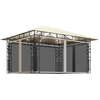 Image de vidaXL Pavillon avec moustiquaire & guirlande lumineuse LED 4x3x2,73m Blanc crème