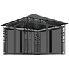 Image de vidaXL Pavillon avec moustiquaire & guirlande lumineuse LED 3x3x2,73m Anthracite