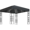 Image de vidaXL Pavillon avec guirlande lumineuse LED 3x3 m Anthracite