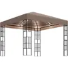 Image de vidaXL Pavillon avec guirlande lumineuse LED 3x3 m Taupe