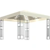 Image de vidaXL Pavillon avec guirlande lumineuse LED 3x3 m Crème Tissu