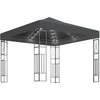 Image de Pavillon avec guirlande lumineuse LED 3x3 m Anthracite Tissu