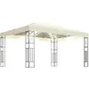 Image de Pavillon avec guirlande lumineuse LED 3x4 m Crème Tissu