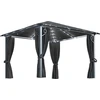 Image de vidaXL Pavillon avec rideaux & guirlande lumineuse LED 3x3 m Anthracite Alu