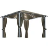 Image de vidaXL Pavillon avec rideaux & guirlande lumineuse LED 300x300 cm Taupe Alu