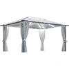 Image de vidaXL Pavillon avec rideaux & guirlande lumineuse LED 400x300 cm Crème Alu