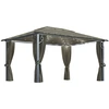 Image de vidaXL Pavillon avec rideaux & guirlande lumineuse LED 400x300 cm Taupe Alu
