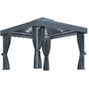 Image de vidaXL Pavillon avec rideaux & guirlande lumineuse LED 3x3 m Anthracite