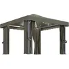 Image de vidaXL Pavillon avec rideaux & guirlande lumineuse LED 3x3 m Taupe