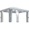 Image de vidaXL Pavillon avec rideaux & guirlandes lumineuses LED 4x3 m blanc crème