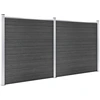 Image de vidaXL Kit d'éléments de clôture WPC 353x186 cm Noir