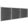 Image de vidaXL Ensemble d'éléments de clôture WPC 526x186 cm Noir