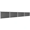 Image de vidaXL Kit d'éléments de clôture WPC 699x105 cm Noir