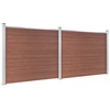 Image de vidaXL Kit d'éléments de clôture WPC 353x146 cm Marron