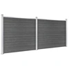 Image de vidaXL Kit d'éléments de clôture WPC 353x146 cm Noir