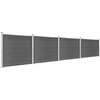 Image de vidaXL Kit d'éléments de clôture WPC 699x146 cm Noir