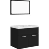 Image de vidaXL Ensemble de meubles de salle de bain noir en bois composite