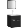Image de vidaXL Ensemble de meubles de salle de bain noir en bois composite