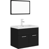 Image de vidaXL Ensemble de meubles de salle de bain noir en bois composite
