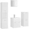 Image de vidaXL Ensemble de meubles de salle de bain blanc en bois composite