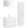 Image de vidaXL Ensemble de meubles de salle de bain blanc en bois composite