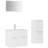 Image de vidaXL Ensemble de meubles de salle de bain blanc en bois composite