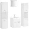 Image de vidaXL Ensemble de meubles de salle de bain blanc en bois composite