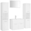 Image de vidaXL Ensemble de meubles de salle de bain blanc en bois composite
