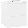 Image de vidaXL Meuble sous-lavabo avec vasque encastrée Blanc Bois composite