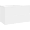 Image de vidaXL Meuble sous-lavabo avec vasque encastrée Blanc Bois composite