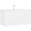 Image de vidaXL Meuble sous-lavabo avec vasque encastrée Blanc Bois composite