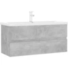 Image de vidaXL Meuble sous-lavabo encastré Gris béton Bois composite