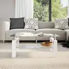 Image de Table basse blanche transparente 95x55x40 cm verre trempé