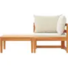Image de vidaXL Ensemble salon de jardin 2 pièces avec coussins Crème Blanc Acacia