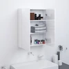 Image de vidaXL Armoire de toilette 60x15x75 cm MDF blanc brillant