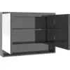 Image de vidaXL Armoire de toilette pour salle de bain 80x15x60 cm MDF gris brillant