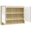 Image de vidaXL Armoire de toilette pour salle de bain 80x15x60 cm MDF blanc et aspect chêne