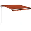 Image de vidaXL Store automatique avec capteur de vent LED 300x250 cm Orange/Brun