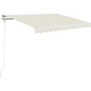 Image de vidaXL Marquise manuellement rétractable avec LED 350x250 cm Crème