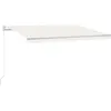 Image de vidaXL Marquise manuellement rétractable avec LED 400x300 cm Crème