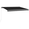 Image de vidaXL Marquise manuellement rétractable avec LED 400x300 cm Anthracite