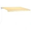 Image de vidaXL Store automatique avec LED & capteur de vent 400x300 cm Jaune/Blanc