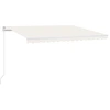 Image de vidaXL Store manuel rétractable avec LED 450x300 cm Crème