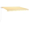 Image de vidaXL Store manuel rétractable avec LED 450x300 cm jaune et blanc