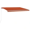 Image de vidaXL Store manuel rétractable avec LED 450x300 cm Orange et brun